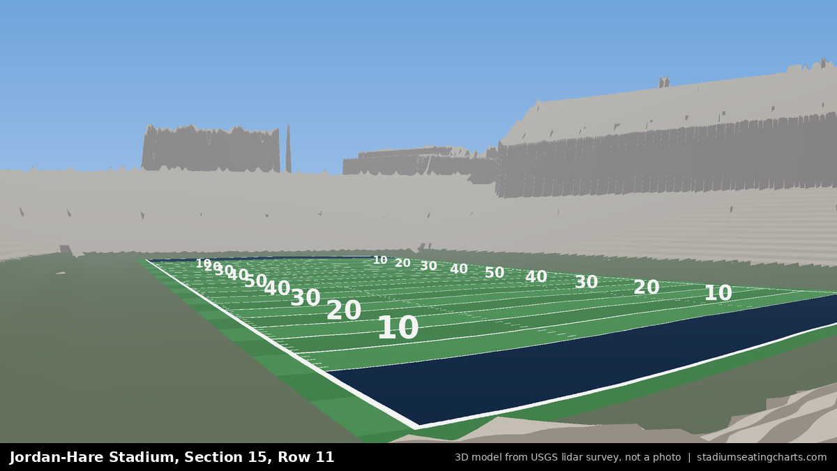 View from Jordan-Hare Stadium Section 15, Row 11, looking toward the field