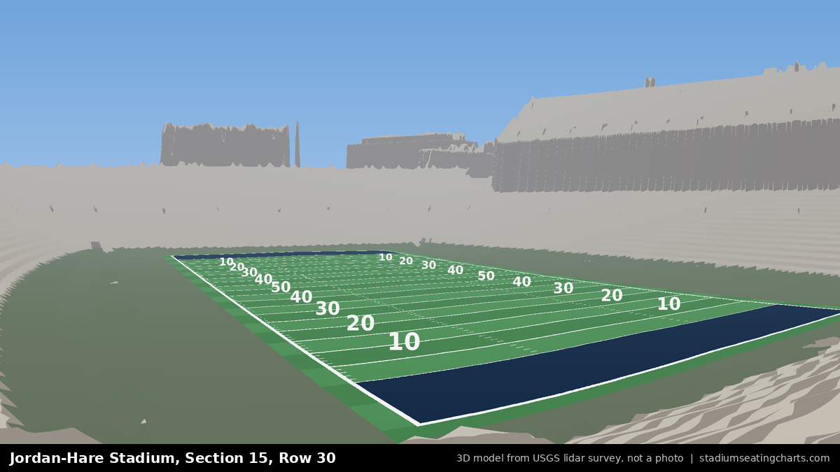View from Jordan-Hare Stadium Section 15, Row 30, looking toward the field