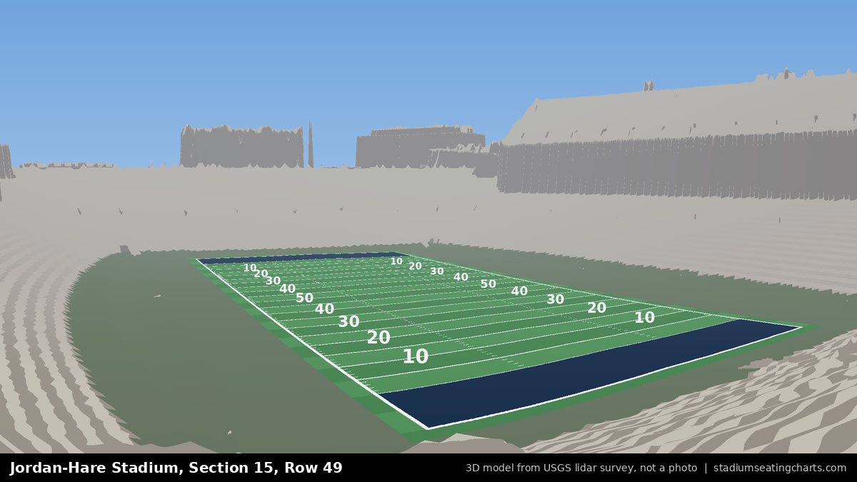 View from Jordan-Hare Stadium Section 15, Row 49, looking toward the field