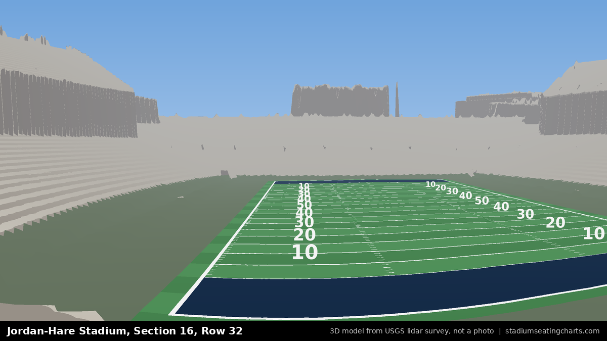 View from Jordan-Hare Stadium Section 16, Row 32, looking toward the field