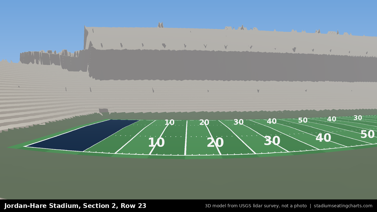View from Jordan-Hare Stadium Section 2, Row 23, looking toward the field