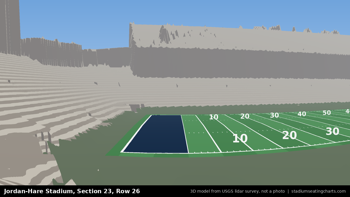 View from Jordan-Hare Stadium Section 23, Row 26, looking toward the field