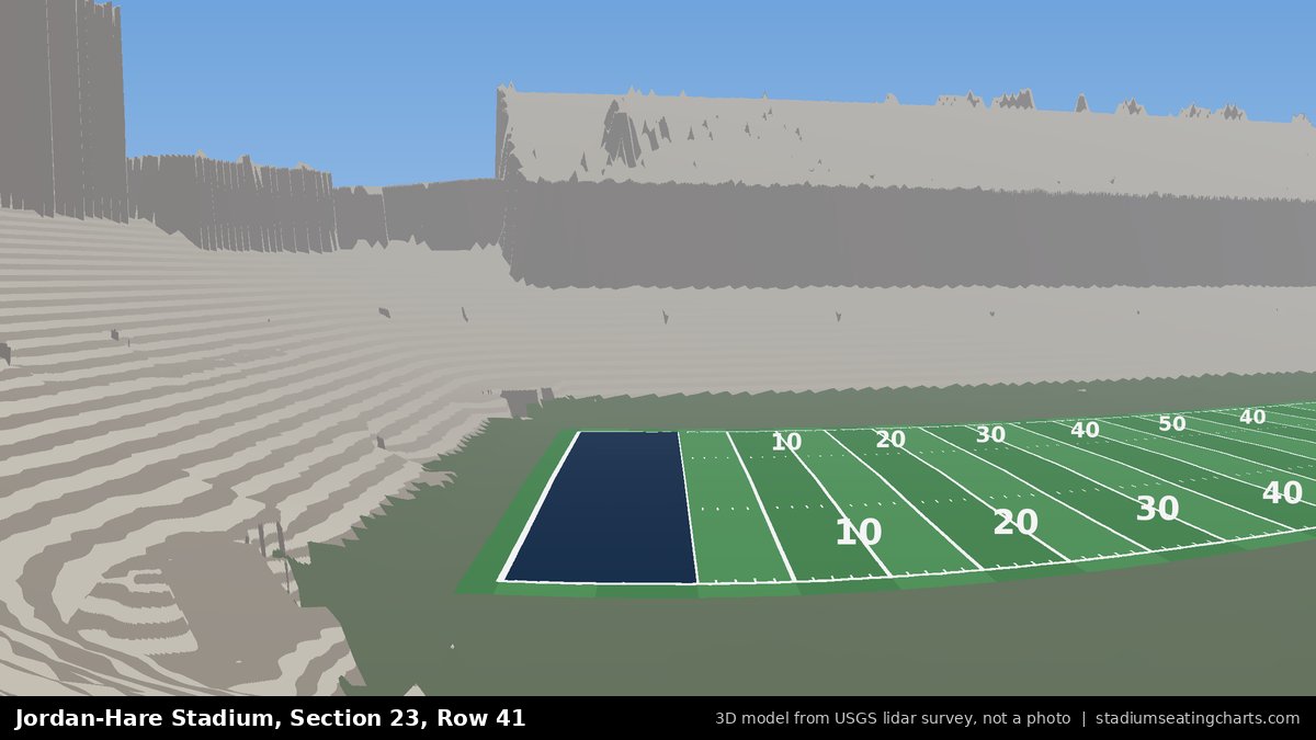 View from Jordan-Hare Stadium Section 23, Row 41, looking toward the field