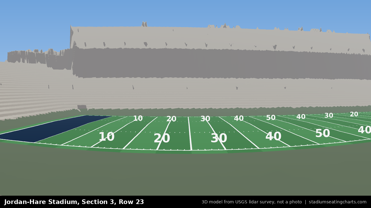 View from Jordan-Hare Stadium Section 3, Row 23, looking toward the field