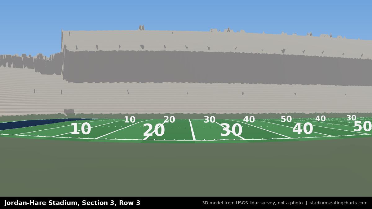 View from Jordan-Hare Stadium Section 3, Row 3, looking toward the field