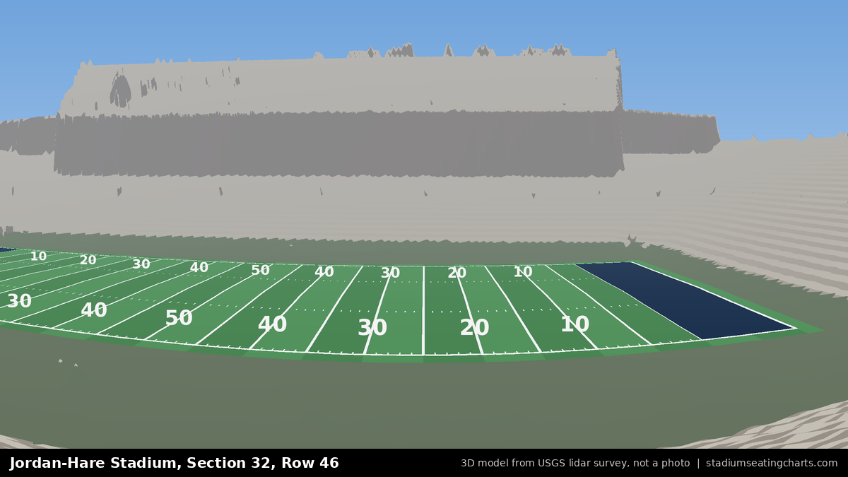 View from Jordan-Hare Stadium Section 32, Row 46, looking toward the field