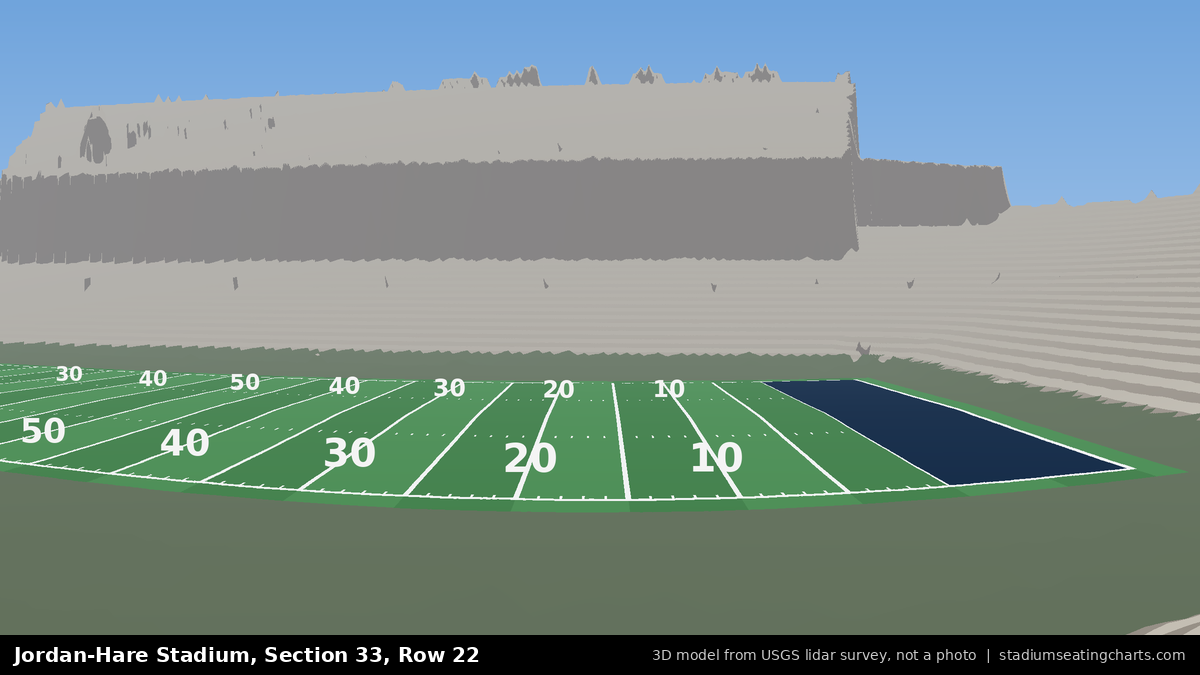 View from Jordan-Hare Stadium Section 33, Row 22, looking toward the field