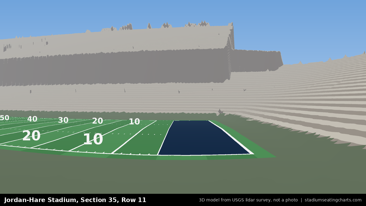 View from Jordan-Hare Stadium Section 35, Row 11, looking toward the field