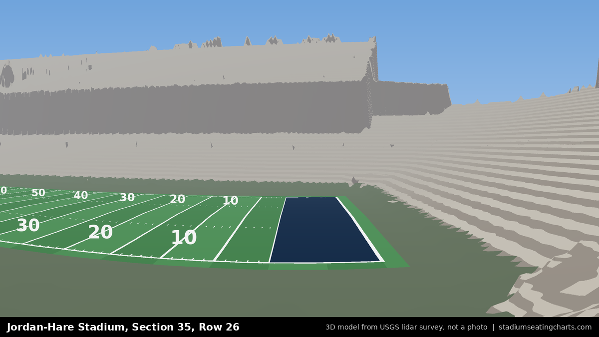 View from Jordan-Hare Stadium Section 35, Row 26, looking toward the field
