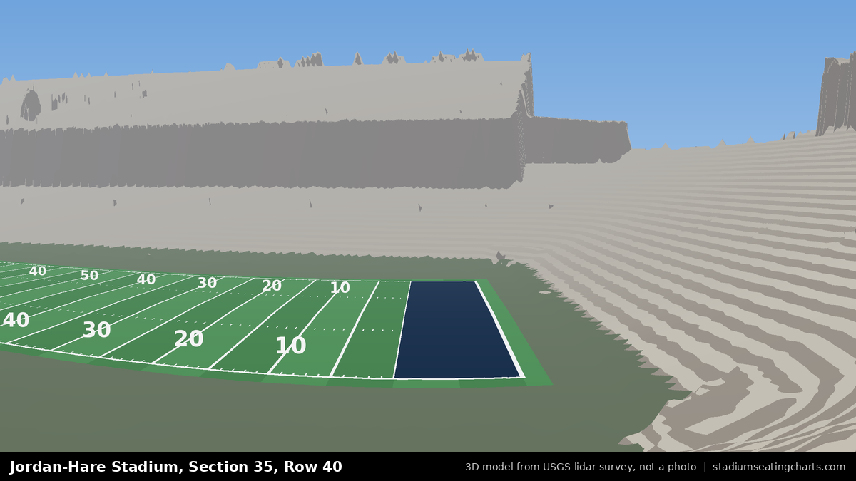 View from Jordan-Hare Stadium Section 35, Row 40, looking toward the field