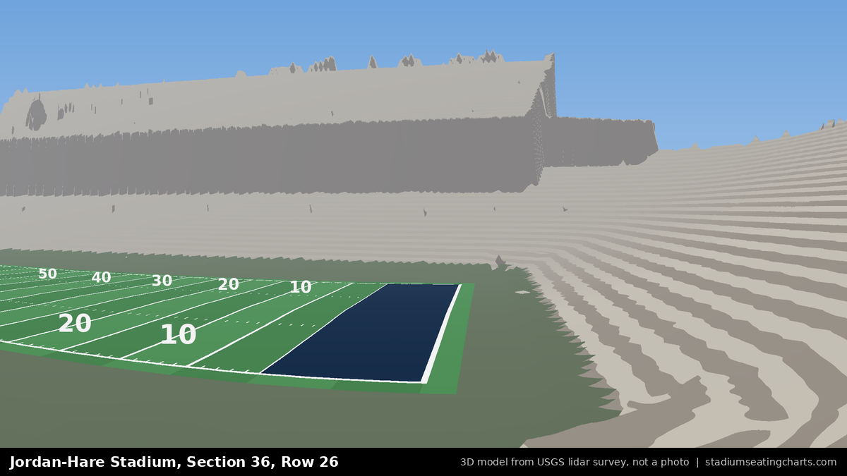 View from Jordan-Hare Stadium Section 36, Row 26, looking toward the field