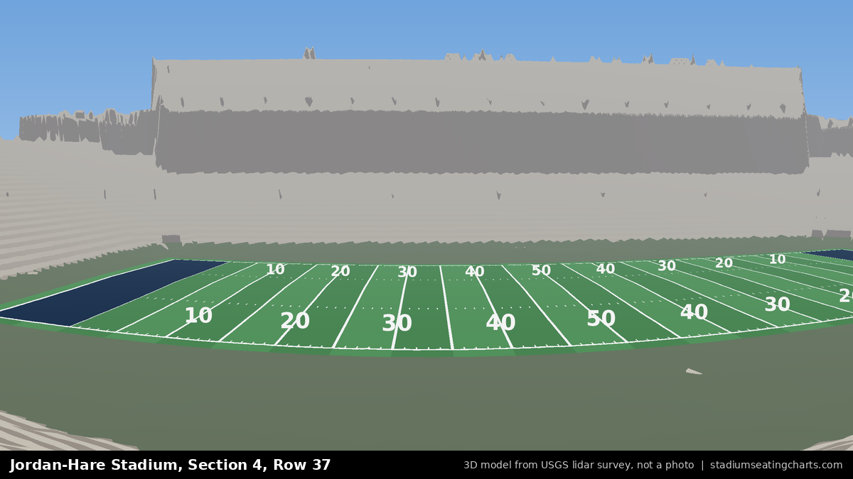 View from Jordan-Hare Stadium Section 4, Row 37, looking toward the field