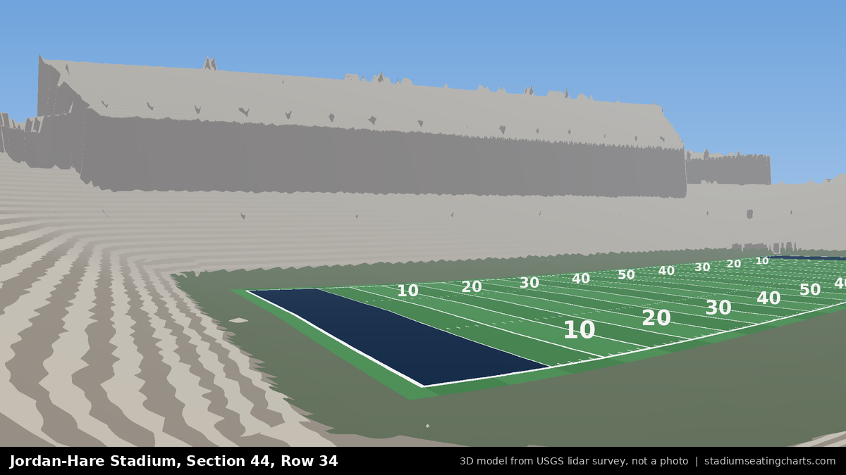 View from Jordan-Hare Stadium Section 44, Row 34, looking toward the field