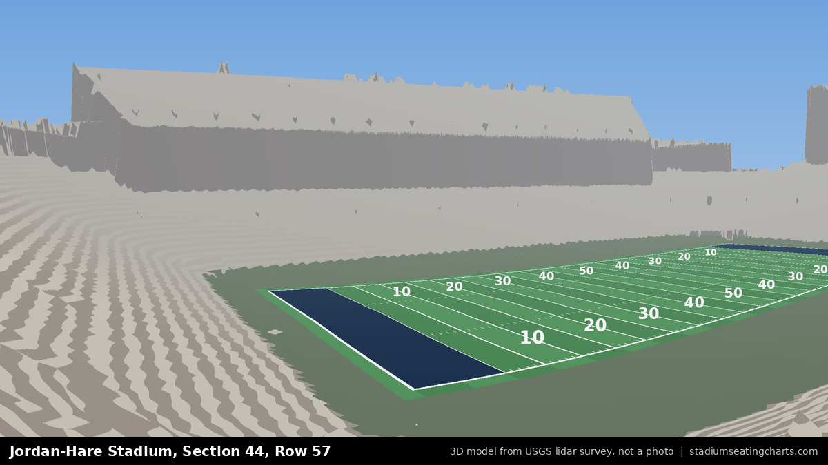 View from Jordan-Hare Stadium Section 44, Row 57, looking toward the field