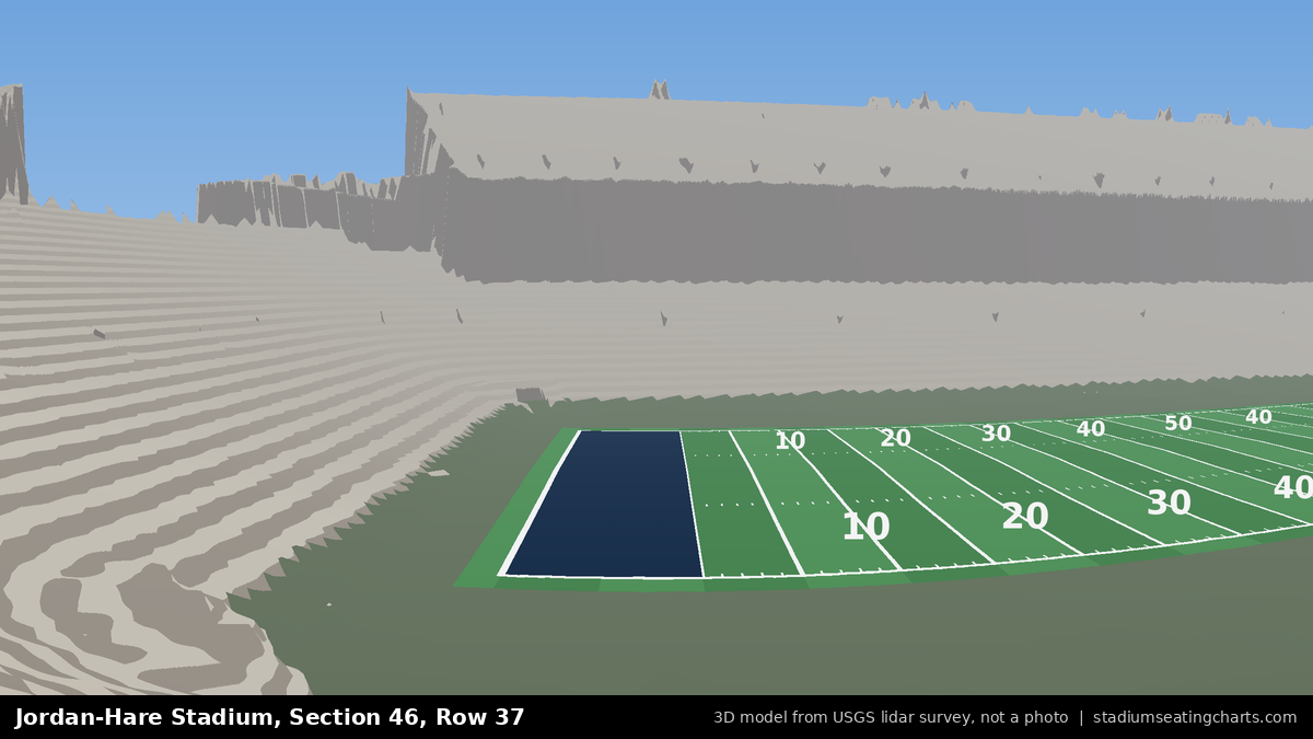 View from Jordan-Hare Stadium Section 46, Row 37, looking toward the field