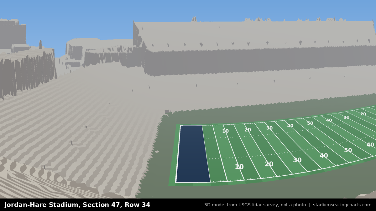 View from Jordan-Hare Stadium Section 47, Row 34, looking toward the field