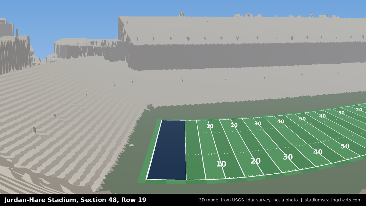 View from Jordan-Hare Stadium Section 48, Row 19, looking toward the field