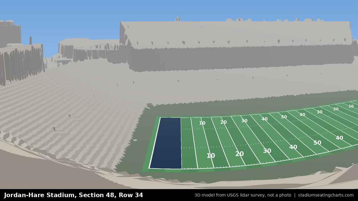 View from Jordan-Hare Stadium Section 48, Row 34, looking toward the field