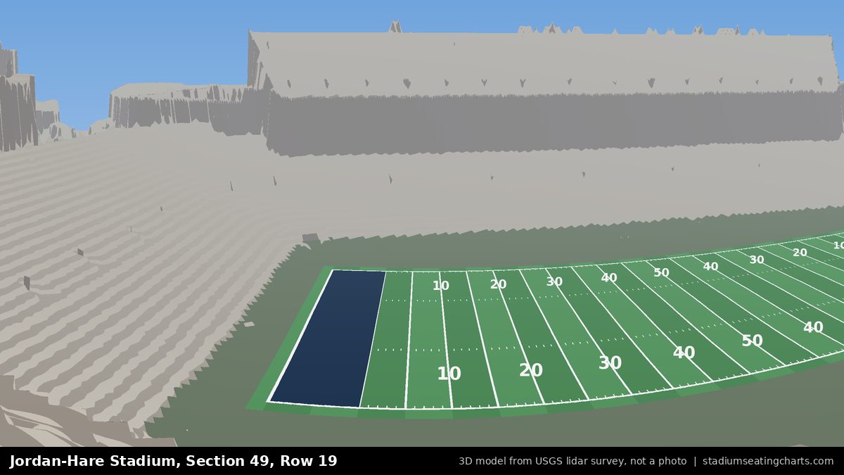 View from Jordan-Hare Stadium Section 49, Row 19, looking toward the field