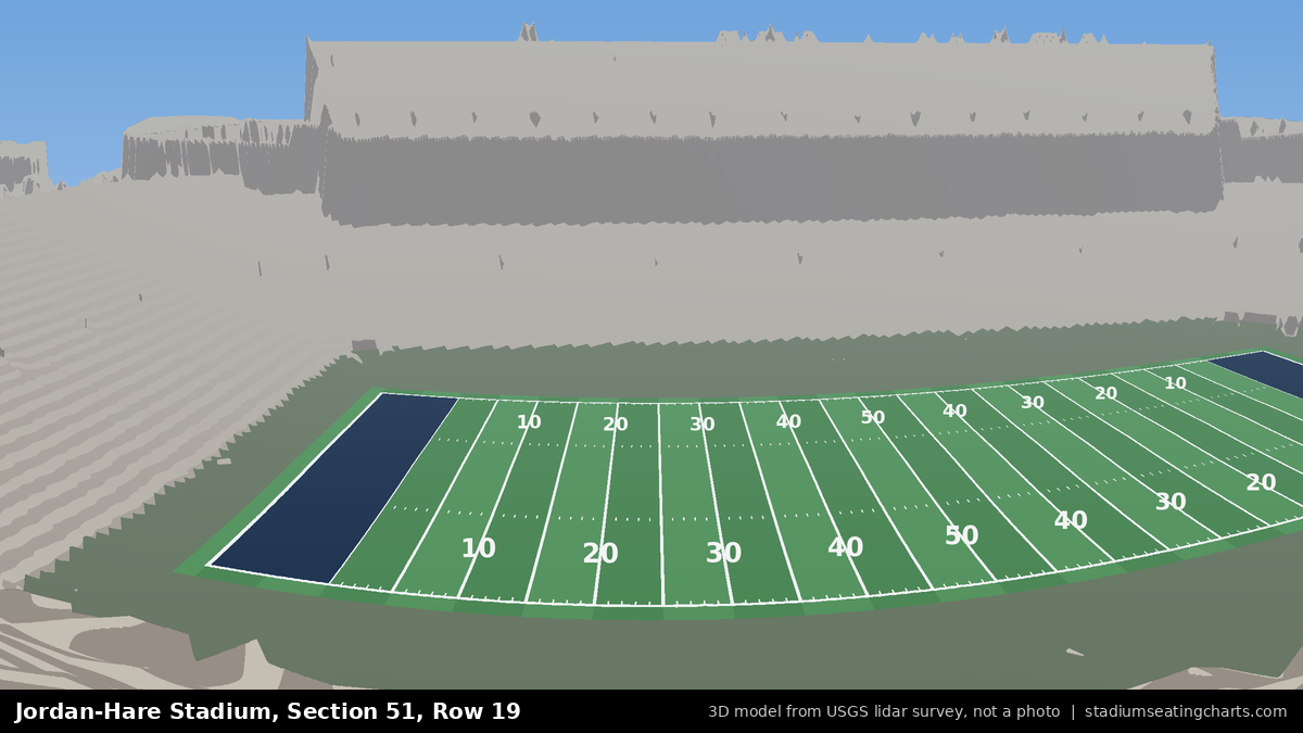 View from Jordan-Hare Stadium Section 51, Row 19, looking toward the field