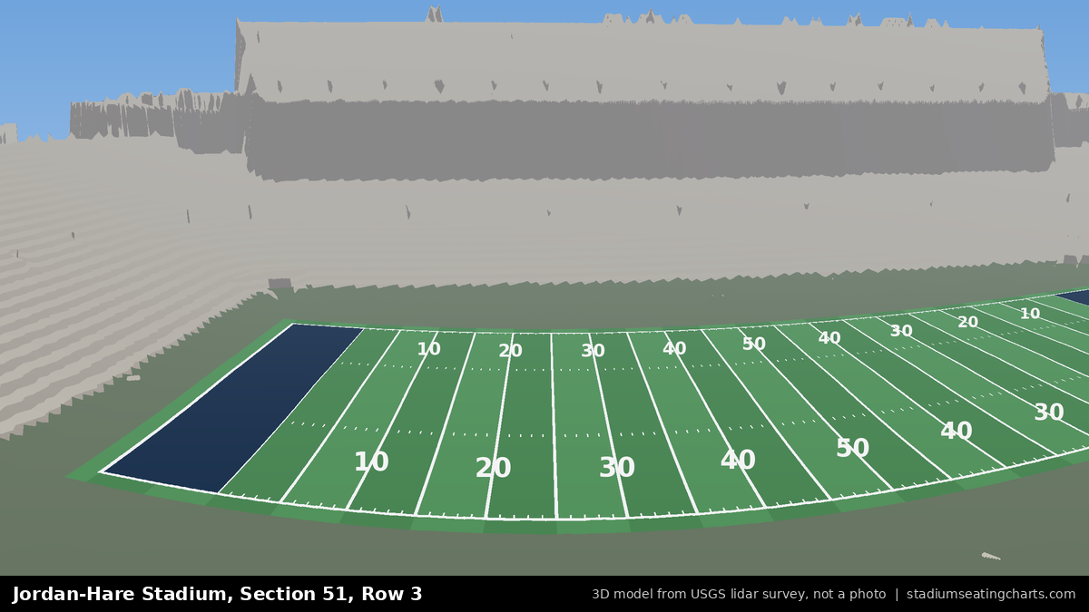 View from Jordan-Hare Stadium Section 51, Row 3, looking toward the field