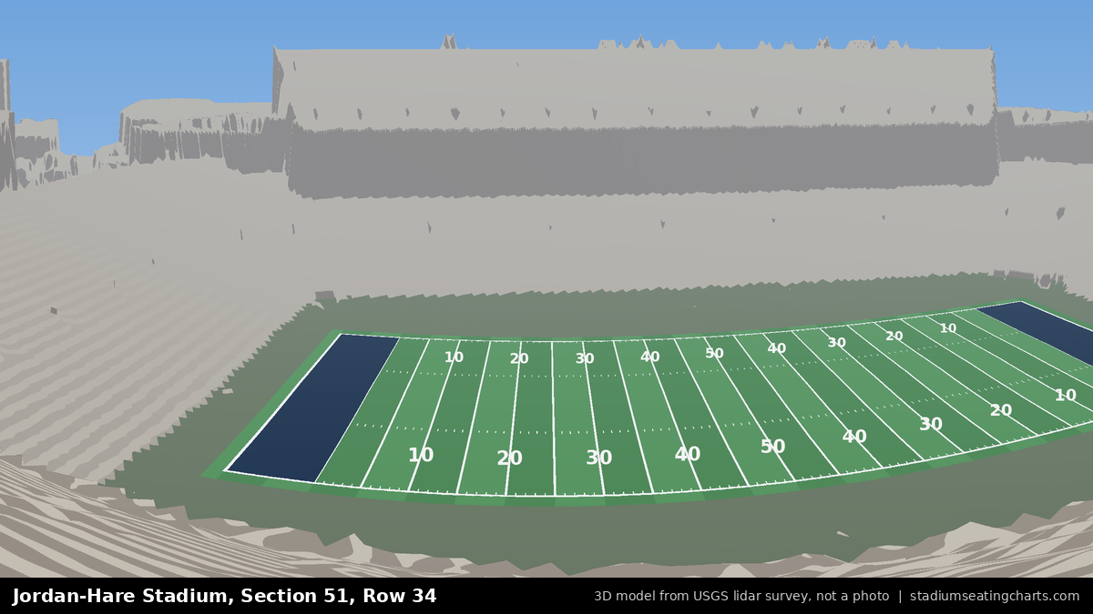 View from Jordan-Hare Stadium Section 51, Row 34, looking toward the field