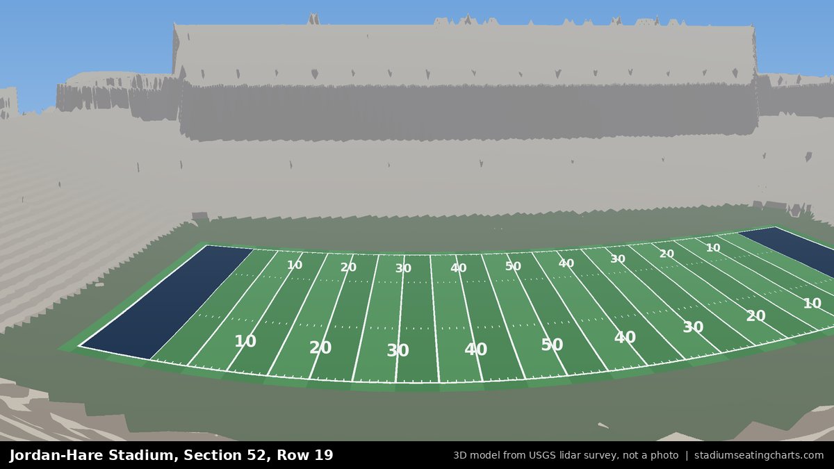 View from Jordan-Hare Stadium Section 52, Row 19, looking toward the field