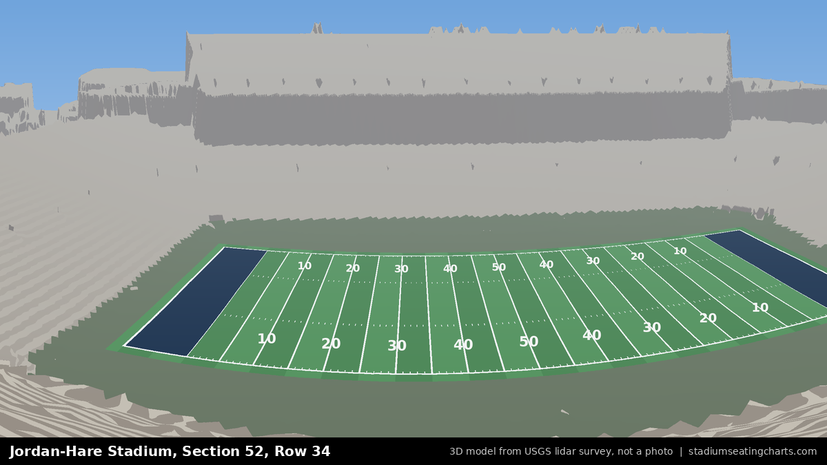 View from Jordan-Hare Stadium Section 52, Row 34, looking toward the field