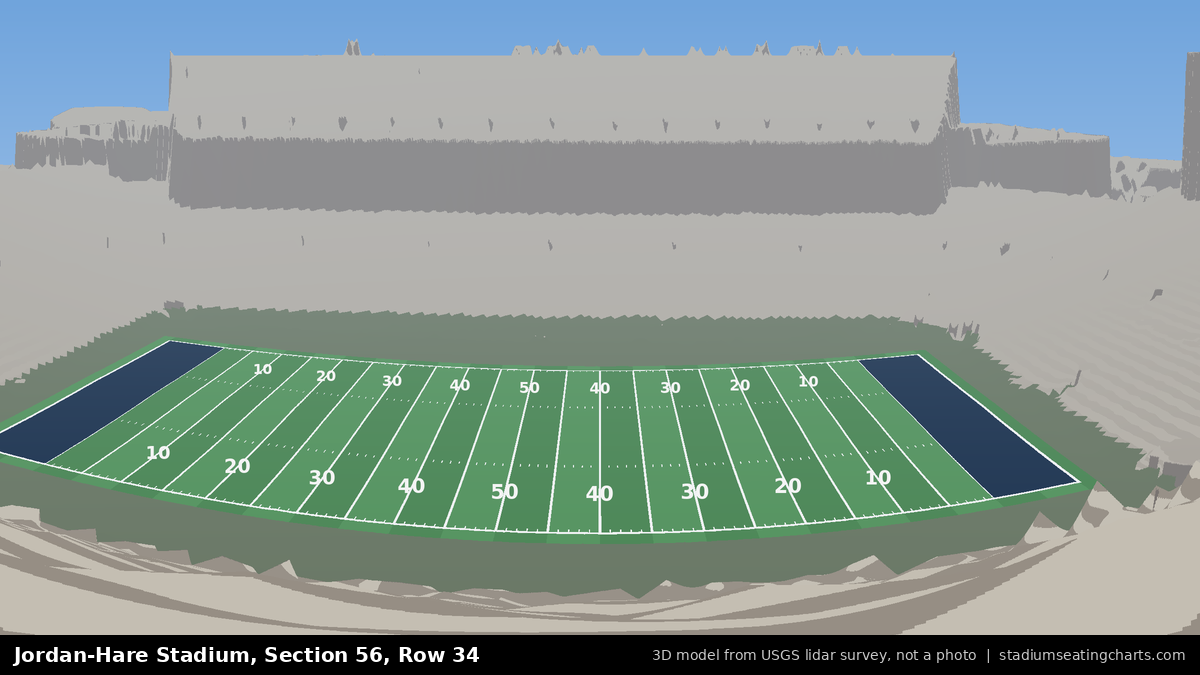 View from Jordan-Hare Stadium Section 56, Row 34, looking toward the field