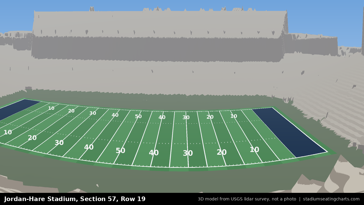 View from Jordan-Hare Stadium Section 57, Row 19, looking toward the field