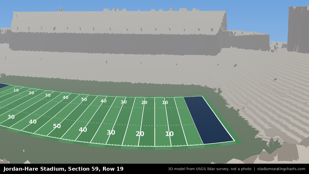 View from Jordan-Hare Stadium Section 59, Row 19, looking toward the field