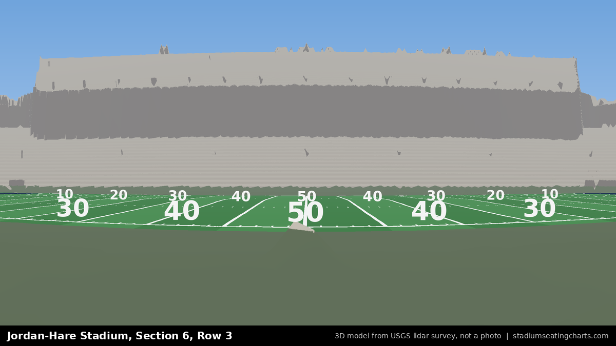 View from Jordan-Hare Stadium Section 6, Row 3, looking toward the field