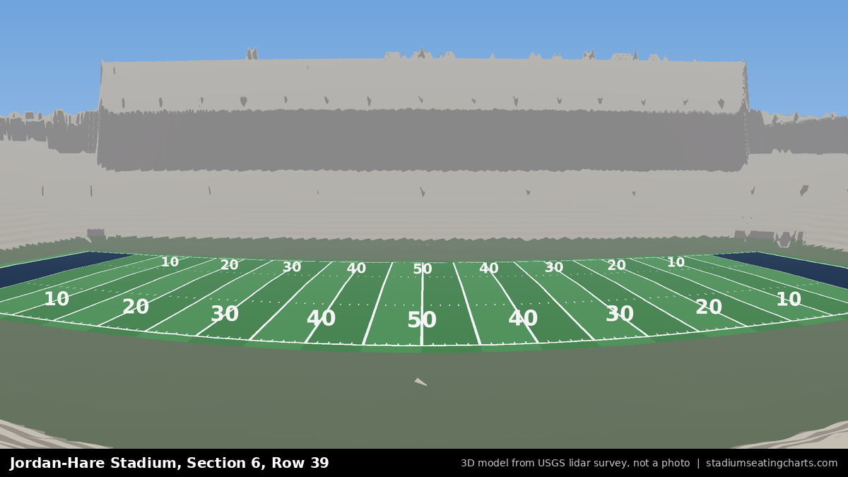 View from Jordan-Hare Stadium Section 6, Row 39, looking toward the field