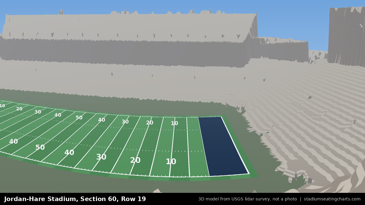 View from Jordan-Hare Stadium Section 60, Row 19, looking toward the field