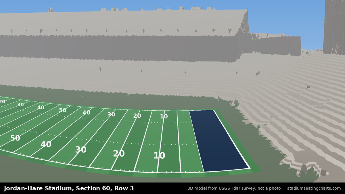 View from Jordan-Hare Stadium Section 60, Row 3, looking toward the field