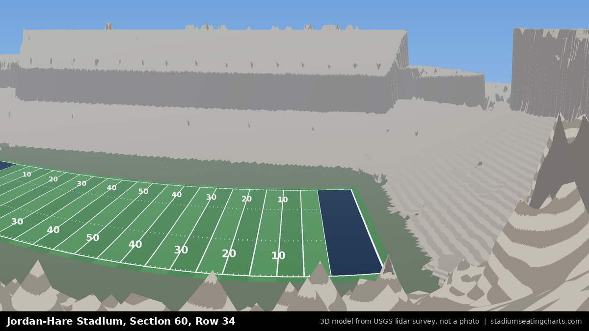 View from Jordan-Hare Stadium Section 60, Row 34, looking toward the field