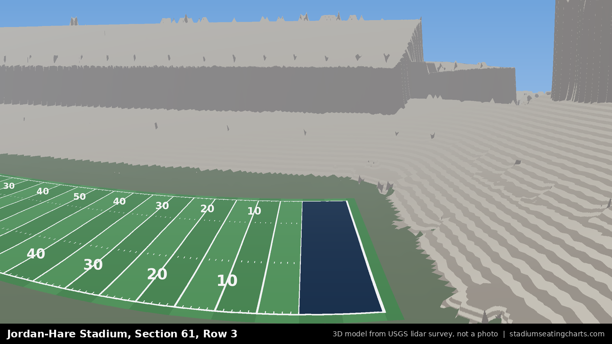 View from Jordan-Hare Stadium Section 61, Row 3, looking toward the field