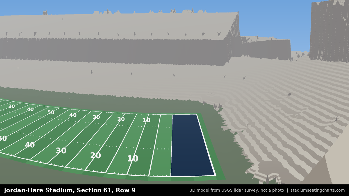 View from Jordan-Hare Stadium Section 61, Row 9, looking toward the field