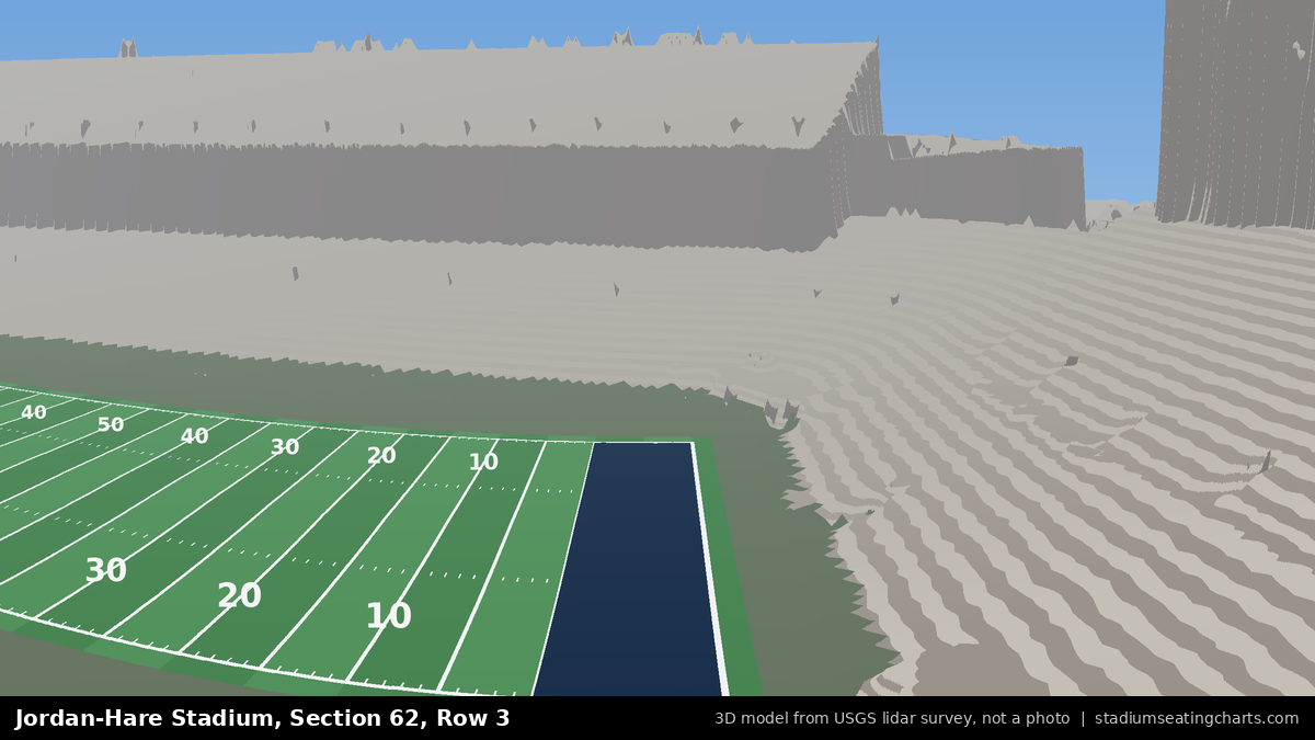 View from Jordan-Hare Stadium Section 62, Row 3, looking toward the field