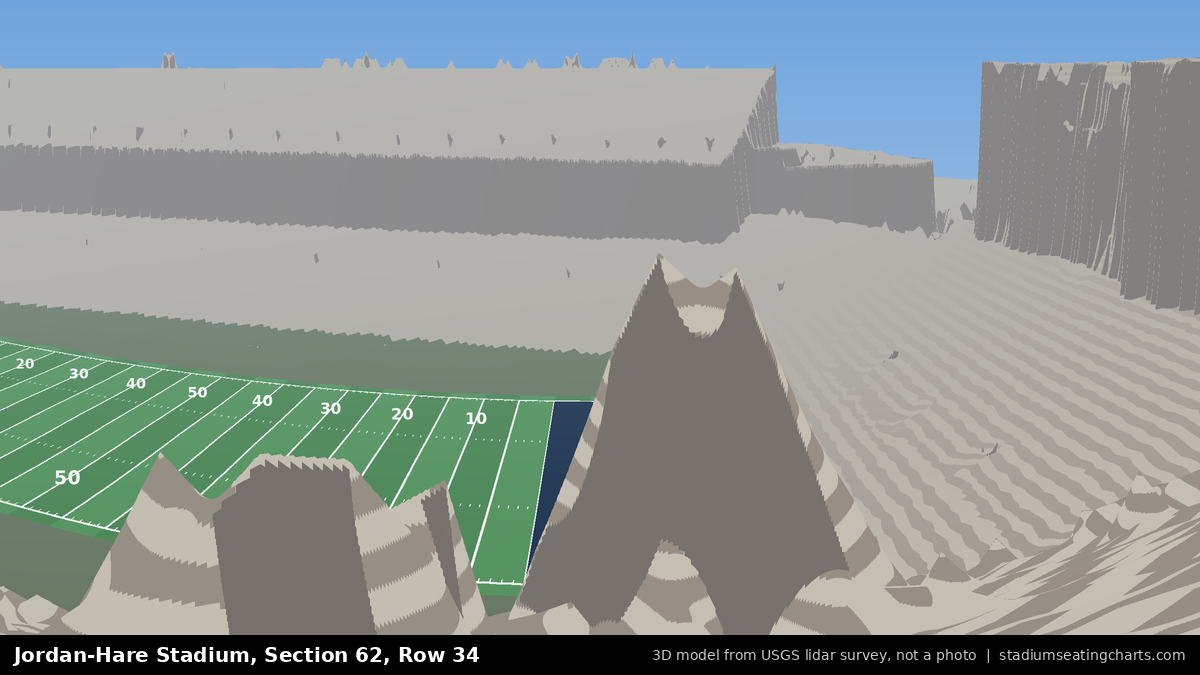 View from Jordan-Hare Stadium Section 62, Row 34, looking toward the field