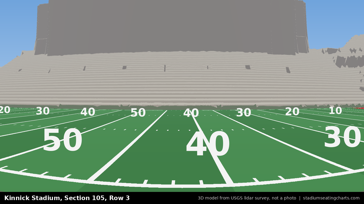 View from Kinnick Stadium Section 105, Row 3, looking toward the field