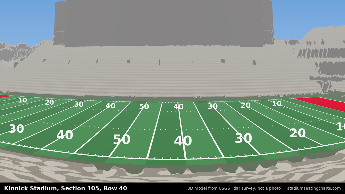 View from Kinnick Stadium Section 105, Row 40, looking toward the field