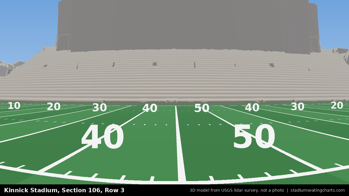 View from Kinnick Stadium Section 106, Row 3, looking toward the field