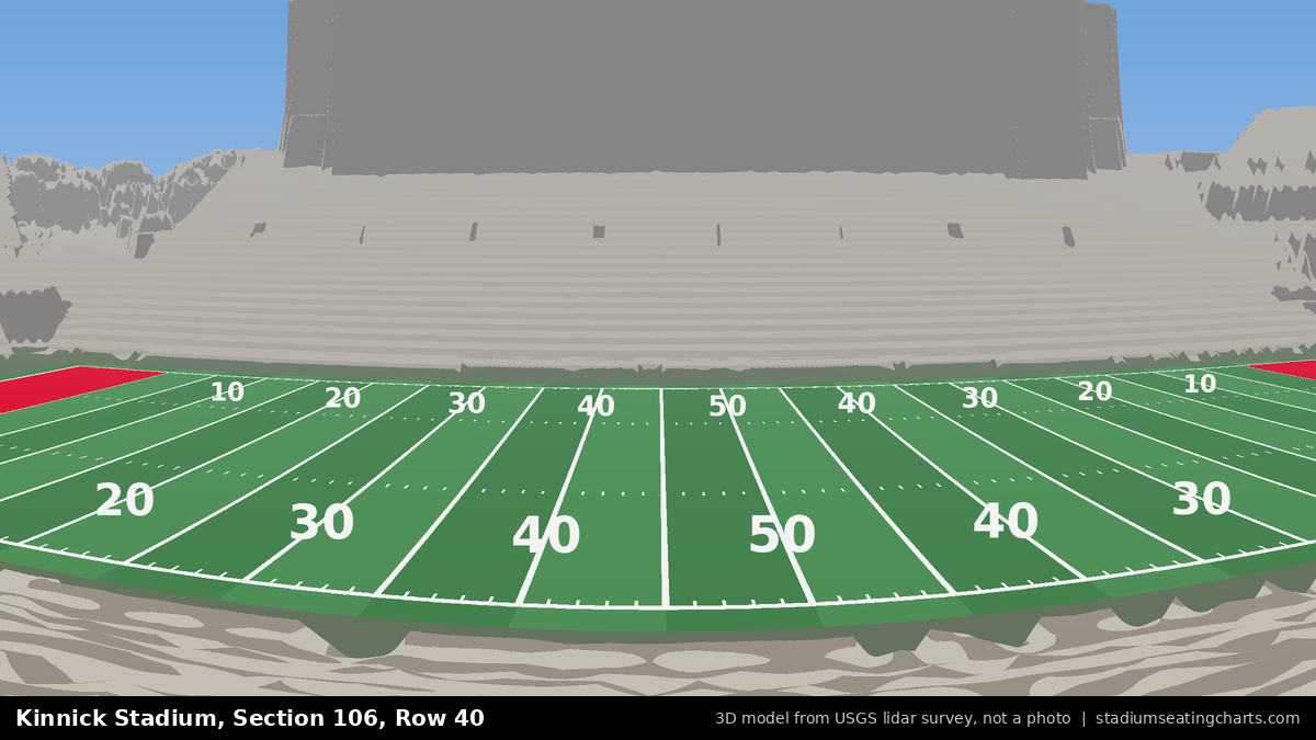 View from Kinnick Stadium Section 106, Row 40, looking toward the field