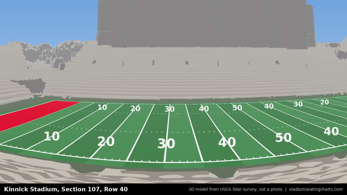 View from Kinnick Stadium Section 107, Row 40, looking toward the field