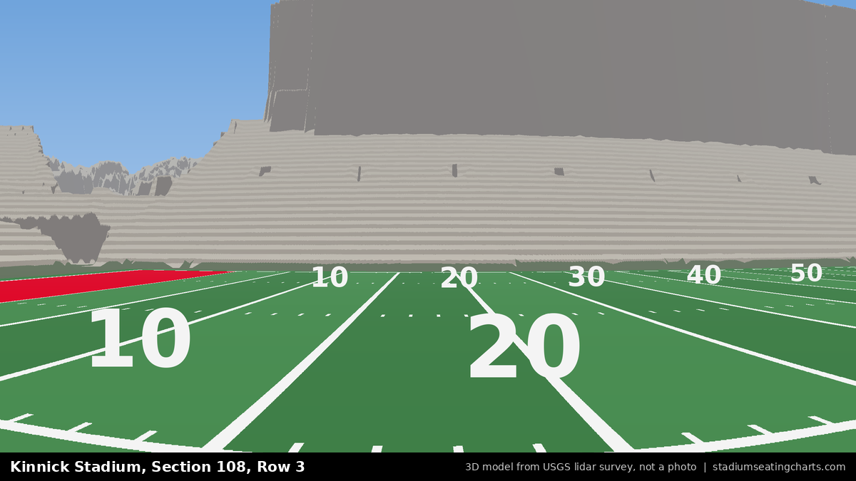 View from Kinnick Stadium Section 108, Row 3, looking toward the field