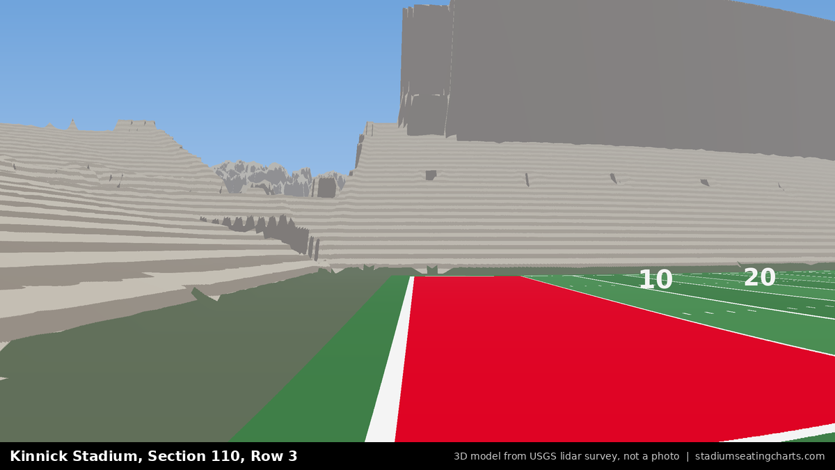 View from Kinnick Stadium Section 110, Row 3, looking toward the field