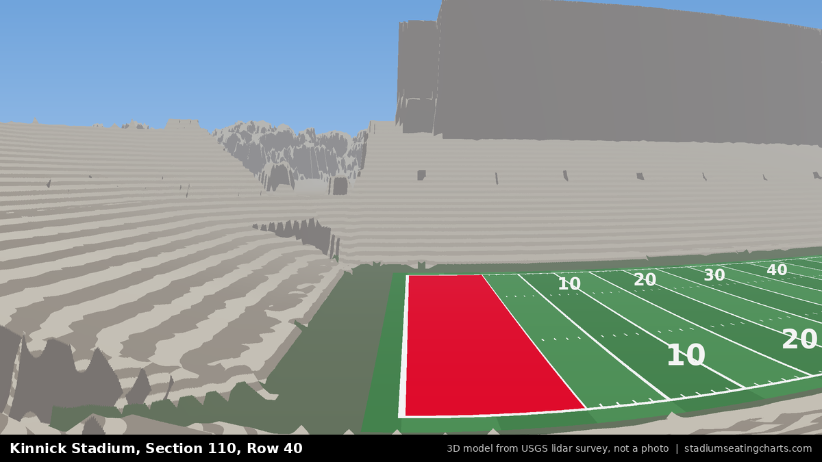 View from Kinnick Stadium Section 110, Row 40, looking toward the field