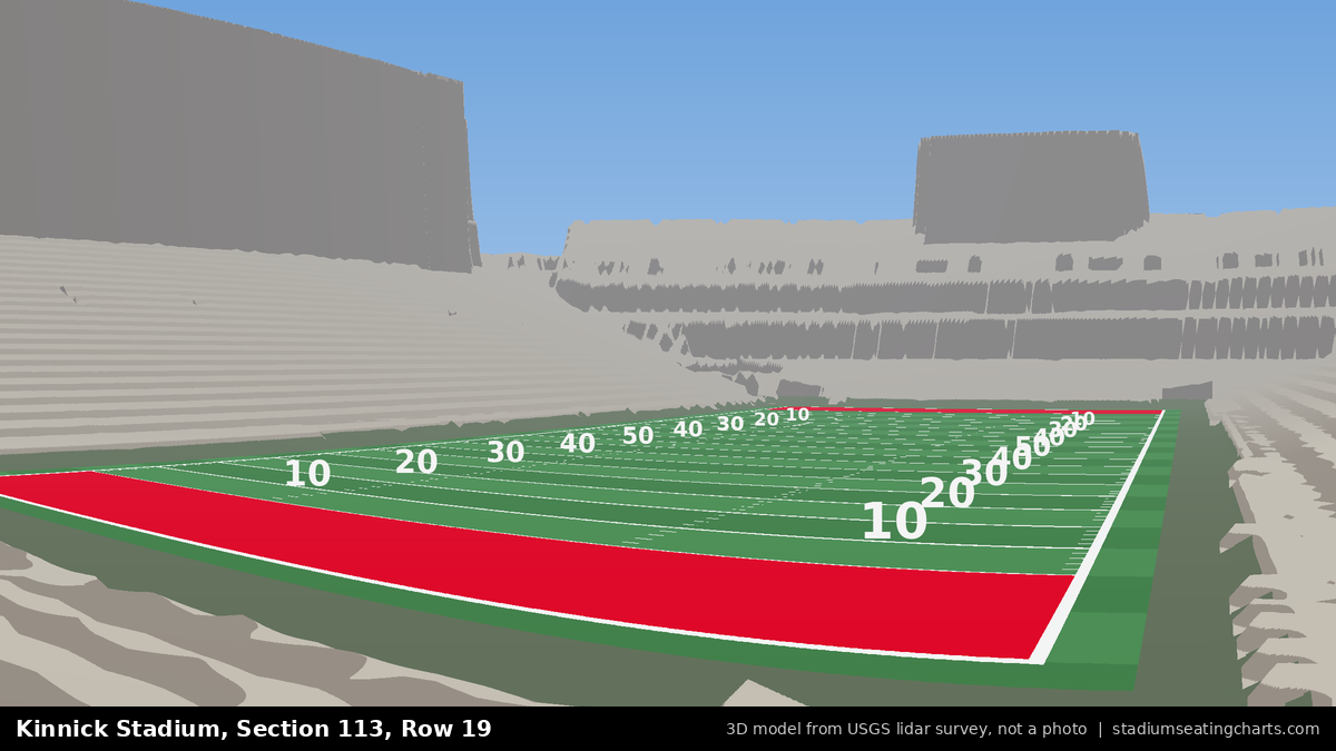 View from Kinnick Stadium Section 113, Row 19, looking toward the field