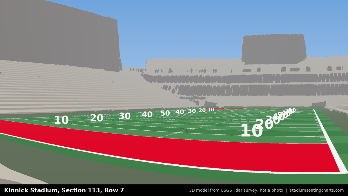 View from Kinnick Stadium Section 113, Row 7, looking toward the field